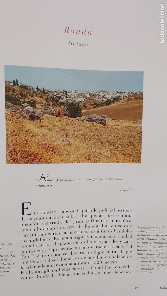 Paper Collecting Others: INFORMACION GRAFICA 3 HOJAS - HISTORIA Y FOTOS A COLOR DE - MALAGA - RONDA