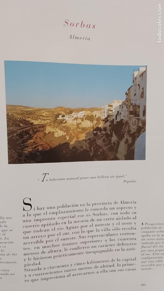 Otros Art&iacute;culos de Coleccionismo en Papel: INFORMACION GRAFICA 2 HOJAS - HISTORIA Y FOTOS A COLOR DE - ALMERIA - SORBAS