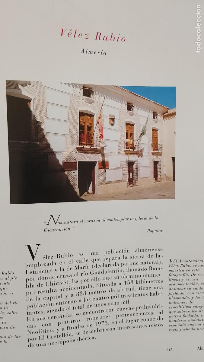 Otros Art&iacute;culos de Coleccionismo en Papel: INFORMACION GRAFICA 2 HOJAS - HISTORIA Y FOTOS A COLOR DE - ALMERIA - VELEZ RUBIO