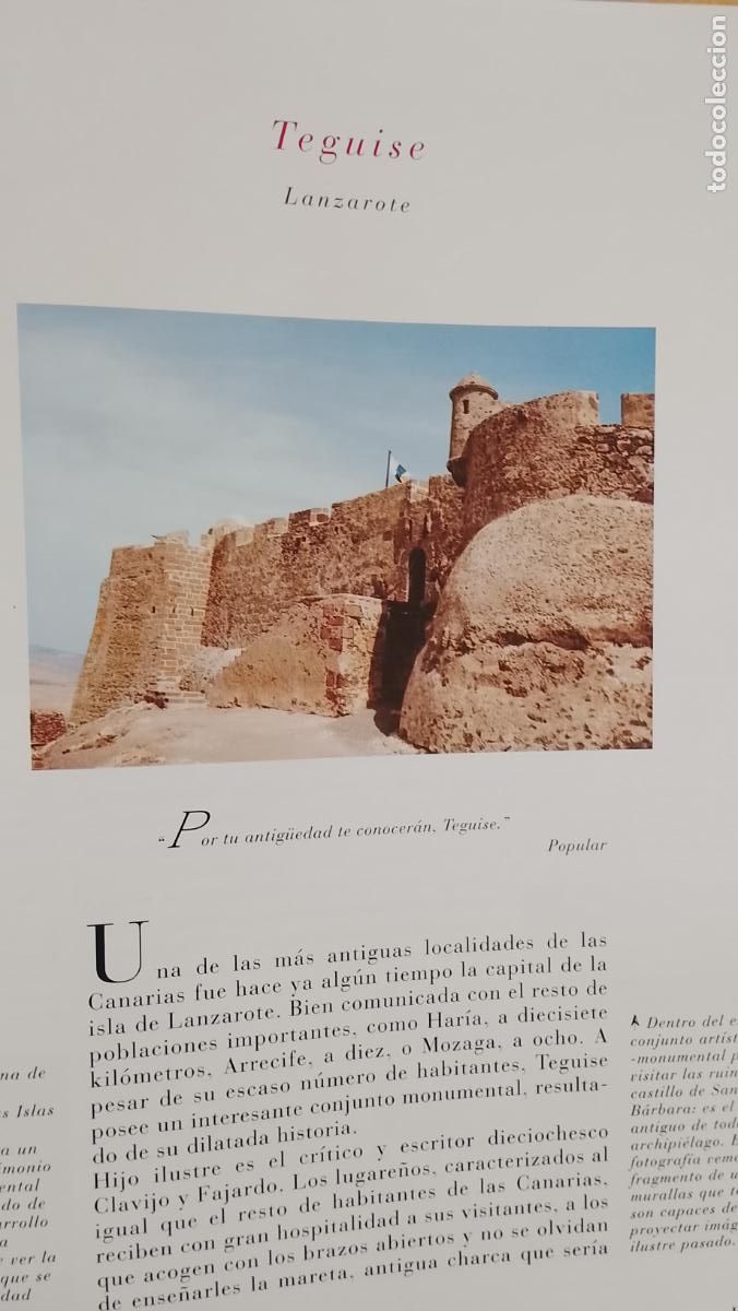 Otros Art&iacute;culos de Coleccionismo en Papel: INFORMACION GRAFICA 2 HOJAS - HISTORIA Y FOTOS A COLOR DE - LANZAROTE TEGUISE