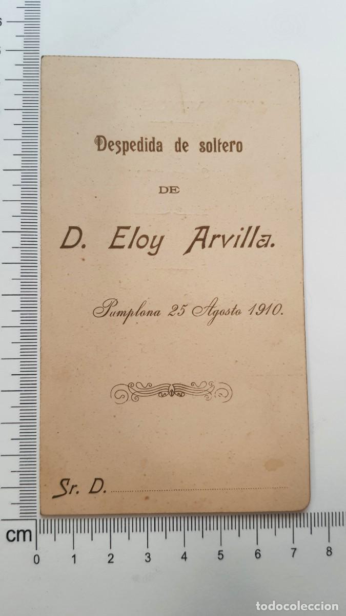 Otros Art&iacute;culos de Coleccionismo en Papel: Invitacion y menu despedida soltero 1910 Pamplona Fonda la Bilbaina