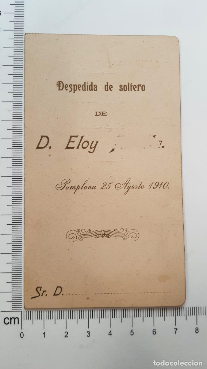 Otros Art&iacute;culos de Coleccionismo en Papel: Invitacion y menu despedida soltero 1910 Pamplona Fonda la Bilbaina