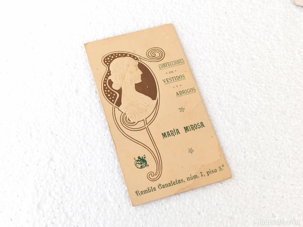 Otros Art&iacute;culos de Coleccionismo en Papel: publicidad Invitaci&oacute;n Modernista 1904 Modista Mar&iacute;a Mirosa Barcelona Relieve Gofrado CANALETAS