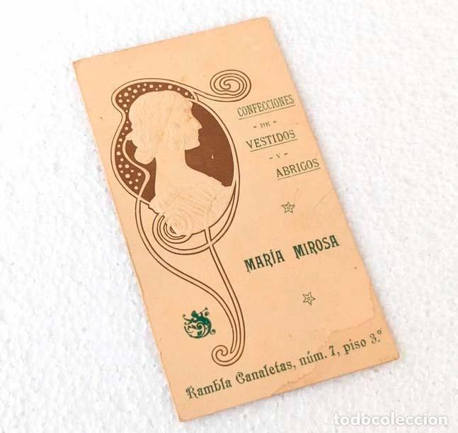 Otros Art&iacute;culos de Coleccionismo en Papel: publicidad Invitaci&oacute;n Modernista 1904 Modista Mar&iacute;a Mirosa Barcelona Relieve Gofrado CANALETAS