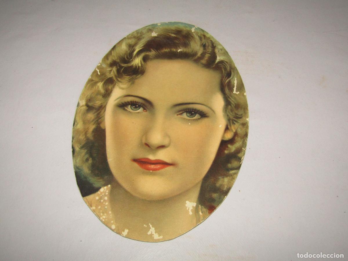 Otros Art&iacute;culos de Coleccionismo en Papel: Antiguo Cart&oacute;n con Se&ntilde;orita con Cu&ntilde;o de la Regidur&iacute;a Local del Frente de Juventudes de Alcoy