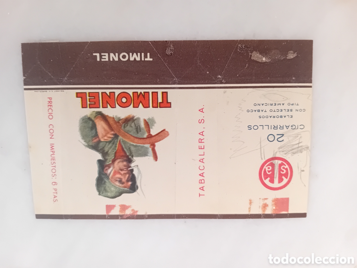 Otros Art&iacute;culos de Coleccionismo en Papel: ENVOLTORIO ANTIGUO DEL PAQUETE DE TABACO MARCA TIMONEL