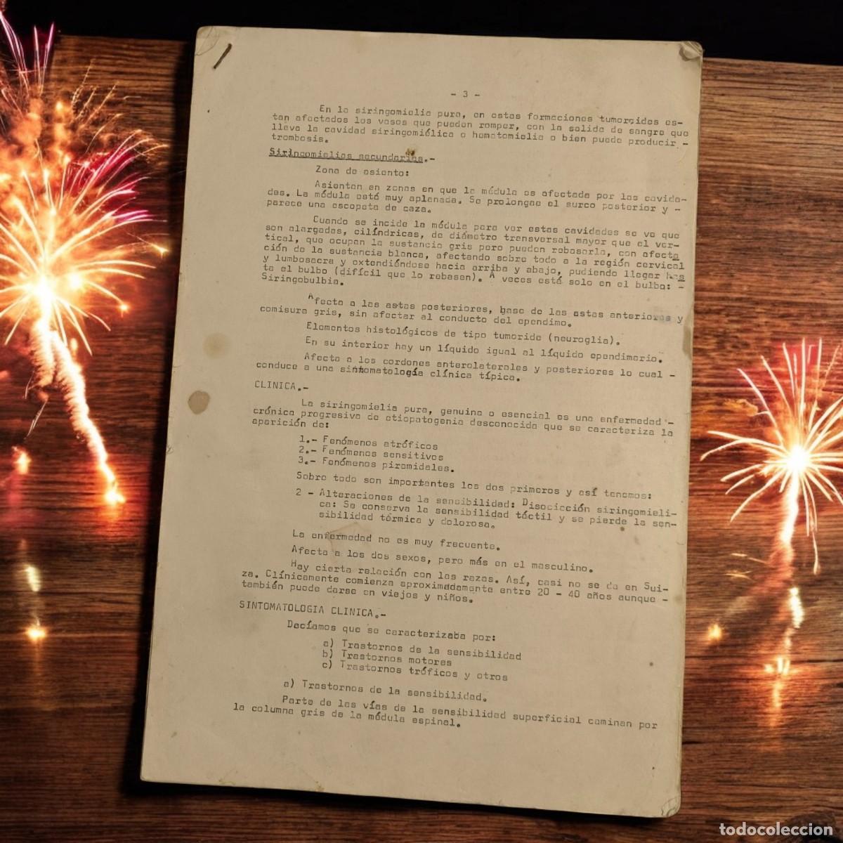 Otros Art&iacute;culos de Coleccionismo en Papel: Apuntes Originales De Patolog&iacute;a Neurol&oacute;gica &ndash; Medicina A&ntilde;os 60/70 &ndash; Siringomielia Y Enfermedades