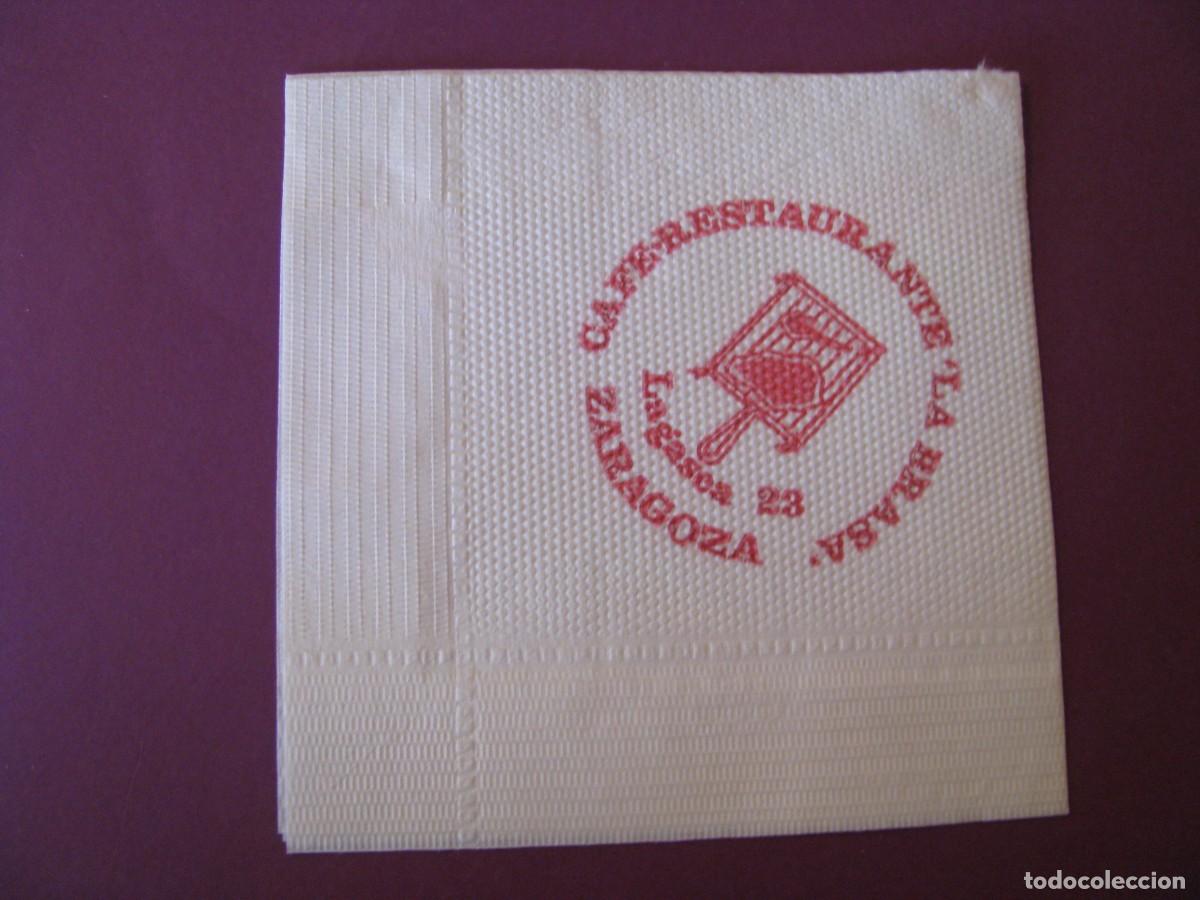 Otros Art&iacute;culos de Coleccionismo en Papel: ANTIGUA SERVILLETA PAPEL CAFE-RESTAURANTE LA BRASA. ZARAGOZA.