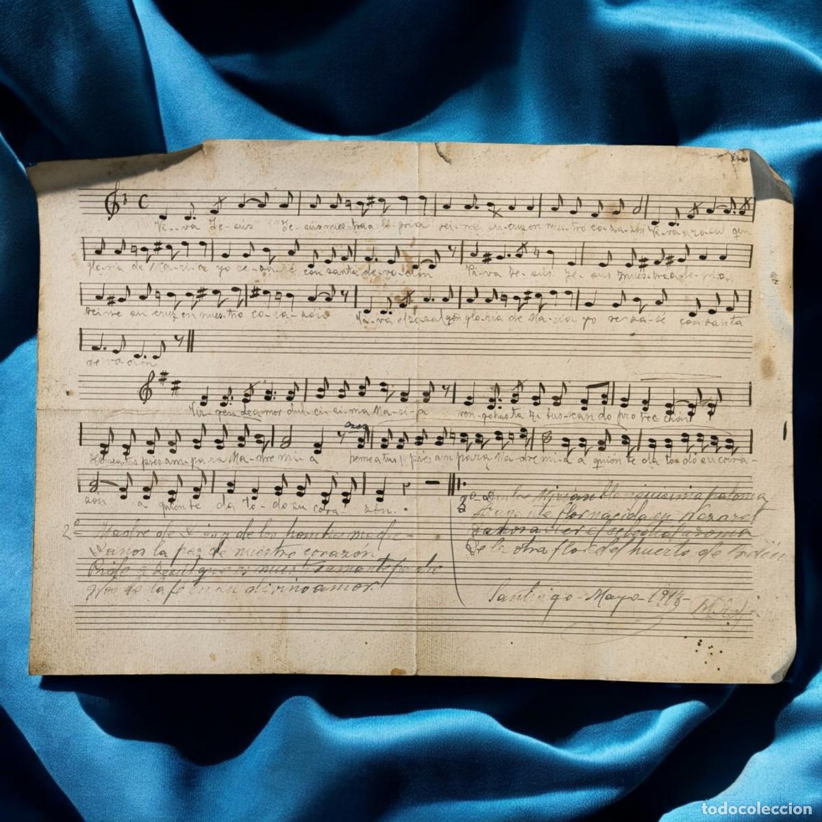 Otros Art&iacute;culos de Coleccionismo en Papel: Antigua Hoja De Partituras Musicales Principios S. XX &ndash; Manuscrita
