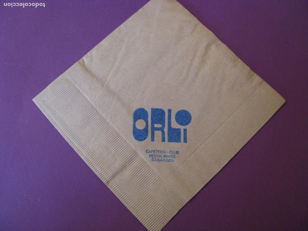 Otros Art&iacute;culos de Coleccionismo en Papel: ANTIGUA SERVILLETA DE PAPEL. CAFETERIA CLUB ORLI. ZARAGOZA