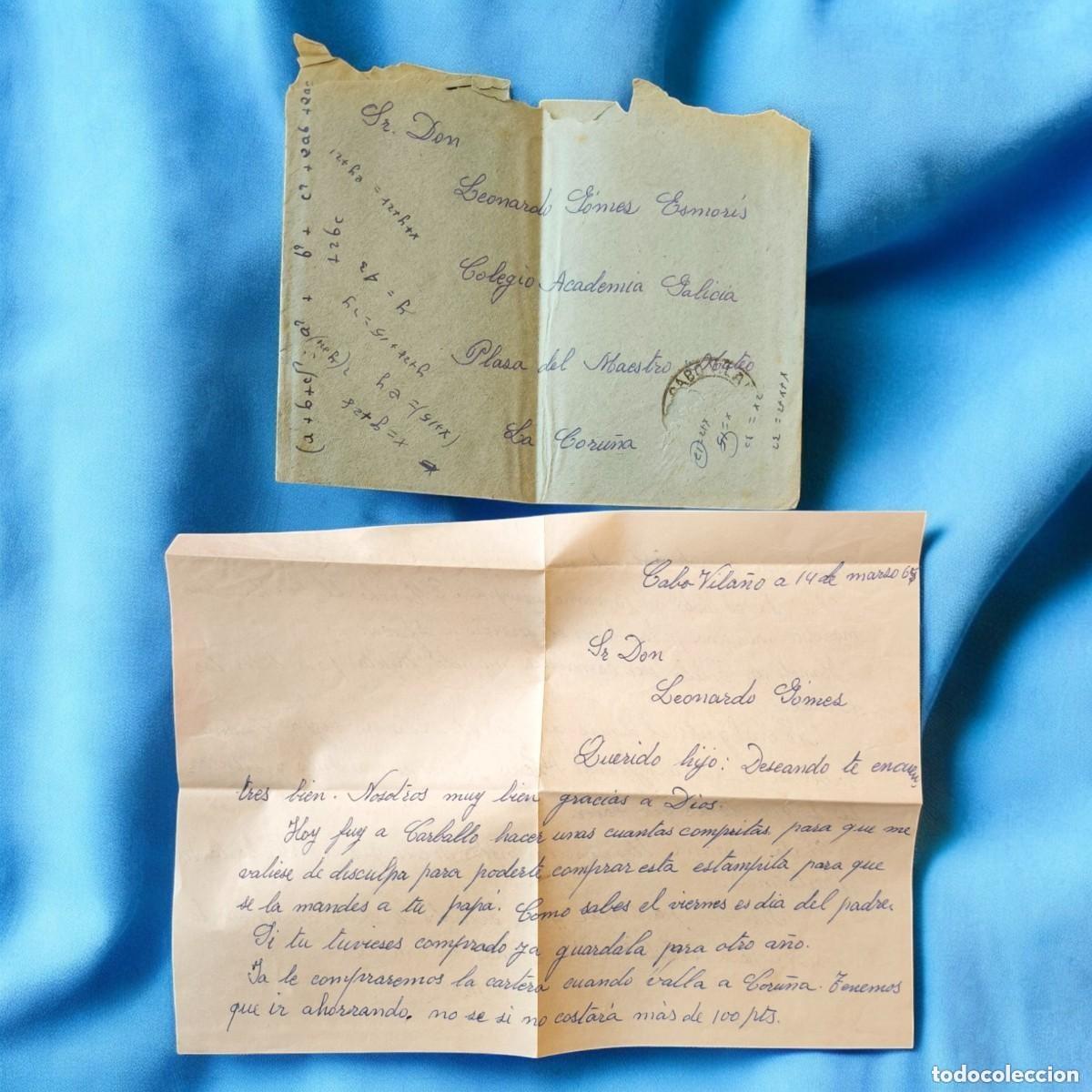 Otros Art&iacute;culos de Coleccionismo en Papel: Cartas Manuscritas Antiguas A&ntilde;os 50&ndash;60 &ndash; Correspondencia Familiar Escolar &ndash; La Coru&ntilde;a