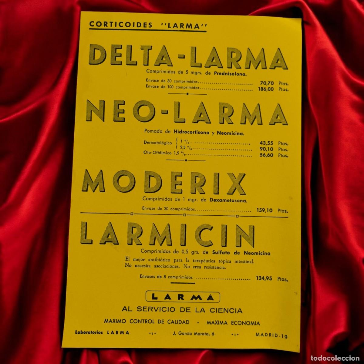 Otros Art&iacute;culos de Coleccionismo en Papel: Cat&aacute;logo Original Corticoides Larma &ndash; Laboratorios Larma (Madrid, A&ntilde;os 60)
