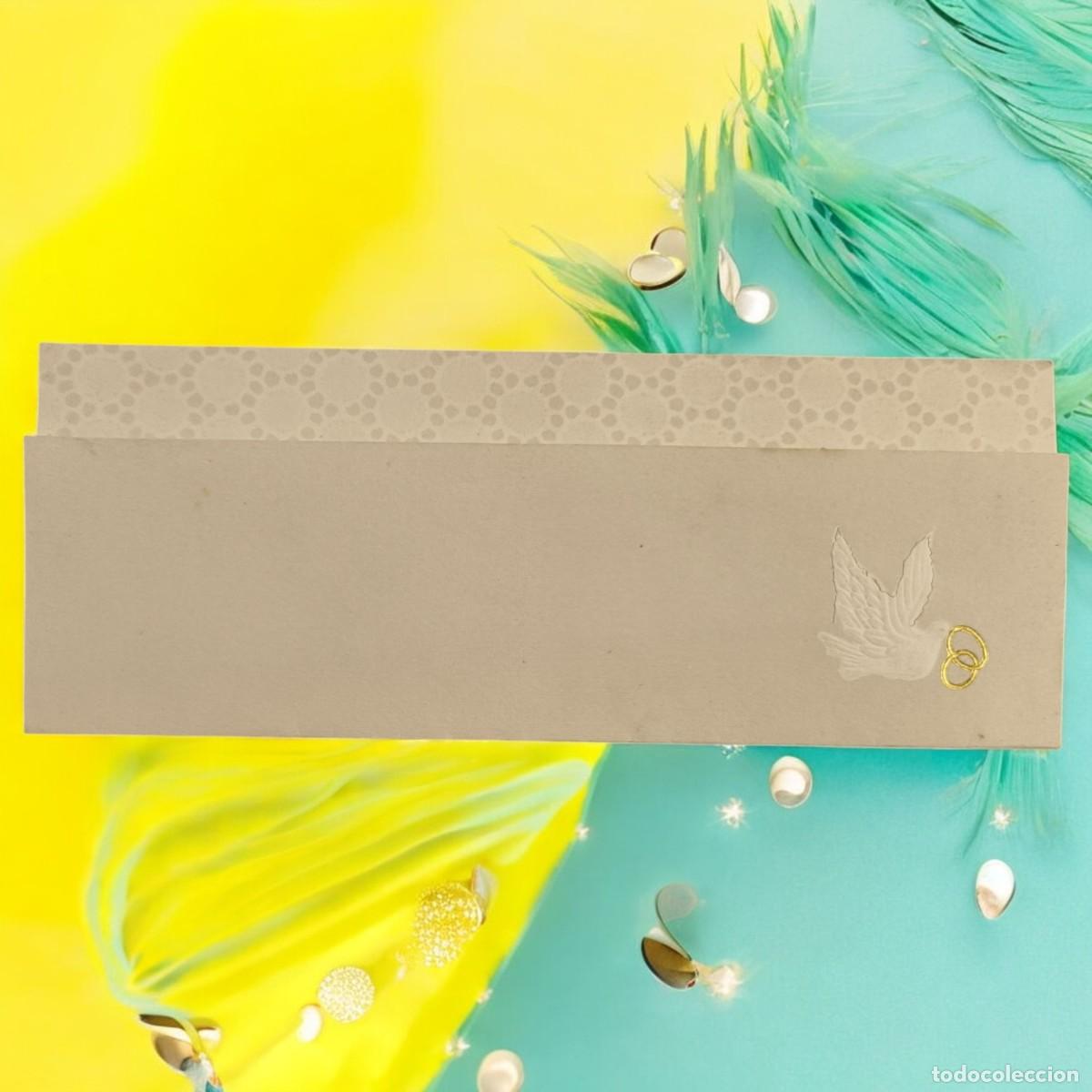 Otros Art&iacute;culos de Coleccionismo en Papel: Antigua Invitaci&oacute;n De Boda De 1971 &ndash; Elegancia Cl&aacute;sica Con Relieve Y Detalle De Aros Dorados