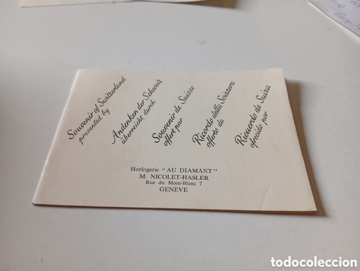 Otros Art&iacute;culos de Coleccionismo en Papel: Recuerdo de Suiza, reloj Longines Dibujo mujeres trajes t&iacute;picos