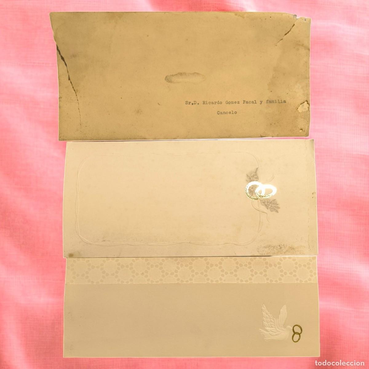 Otros Art&iacute;culos de Coleccionismo en Papel: Lote 2 Invitaciones De Boda Antiguas 1972 Galicia Con Sobres Originales