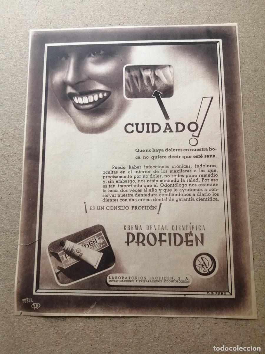 Otros Art&iacute;culos de Coleccionismo en Papel: ANUNCIO. CREMA DENTAL CIENTIFICA PROFIDEN