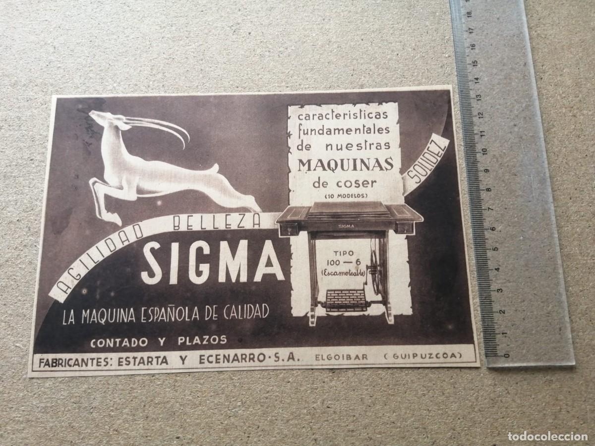 Otros Art&iacute;culos de Coleccionismo en Papel: ANUNCIO. MAQUINA DE COSER SIGMA