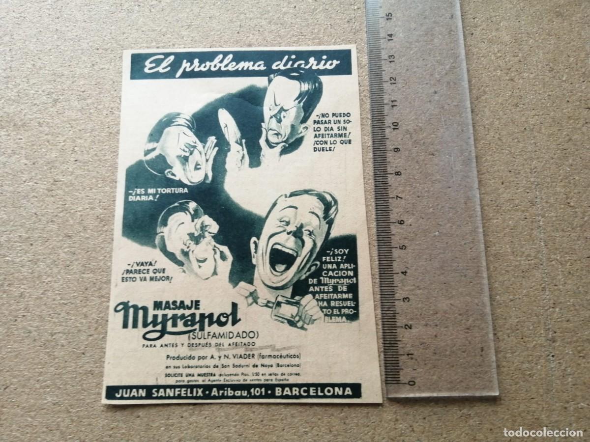 Otros Art&iacute;culos de Coleccionismo en Papel: ANUNCIO. MASAJE SULFAMIDADO MYRAPOL