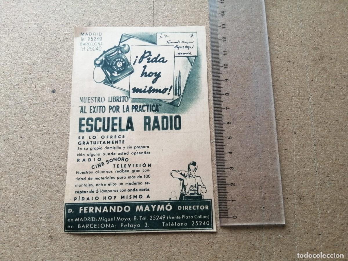Otros Art&iacute;culos de Coleccionismo en Papel: ANUNCIO. LIBRITO ESCUELA RADIO MAYMO (MADRID - BARCELONA)
