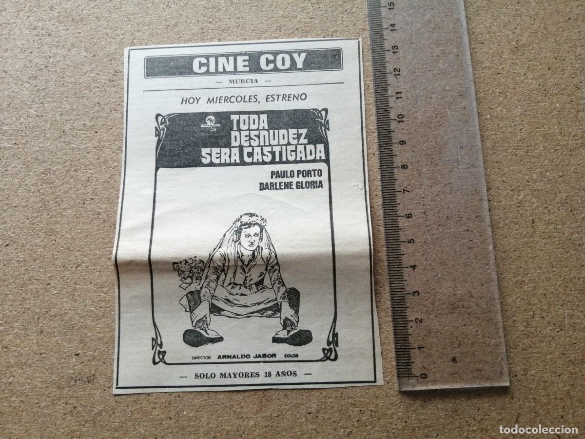 Otros Art&iacute;culos de Coleccionismo en Papel: RECORTE PRENSA. ESTRENO EN MURCIA DEL FILM TODA DESNUDEZ SERA CASTIGADA, DE ARNALDOJABOR