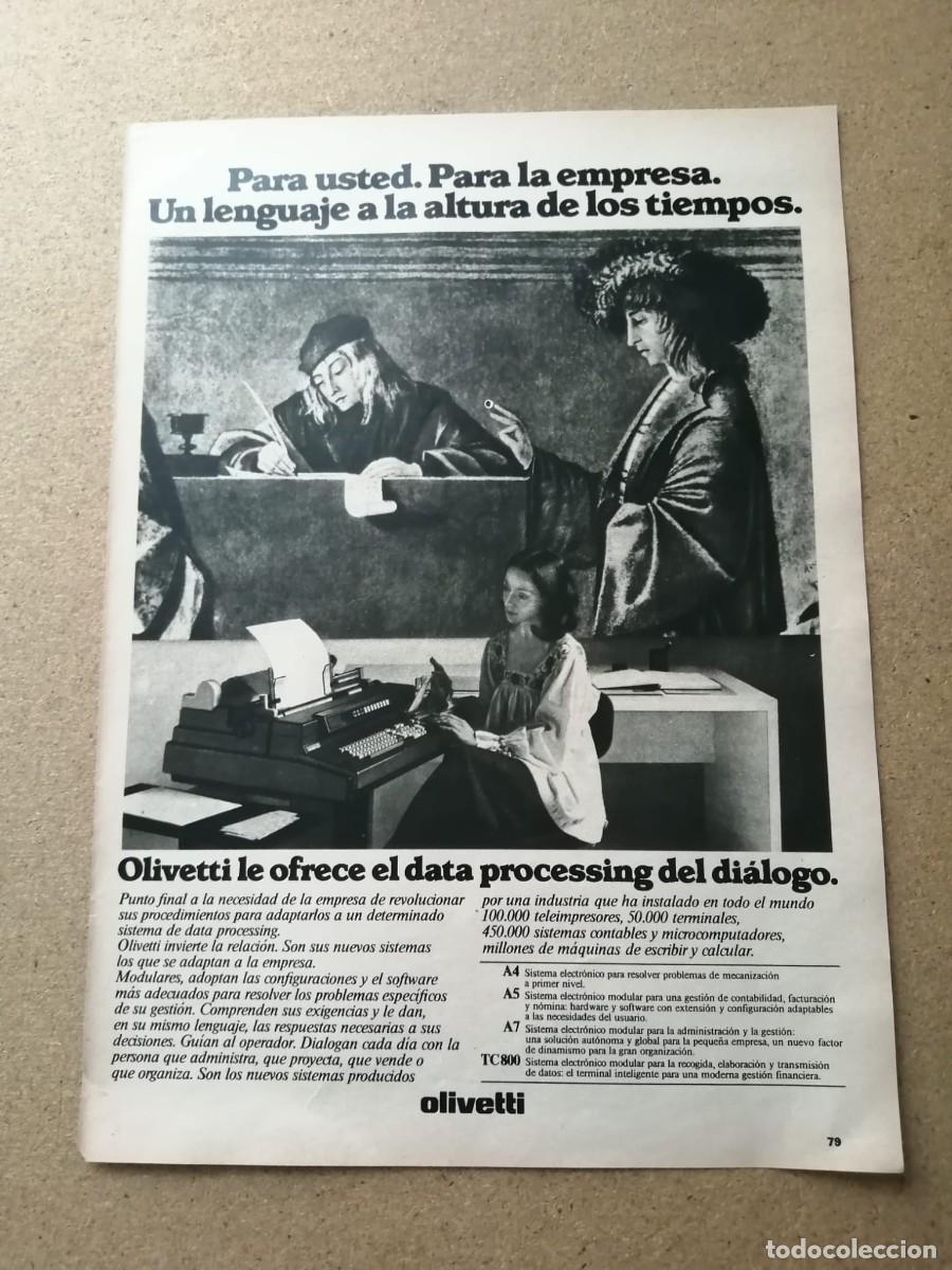Otros Art&iacute;culos de Coleccionismo en Papel: ANUNCIO. MAQUINAS DE ESCRIBIR OLIVETTI