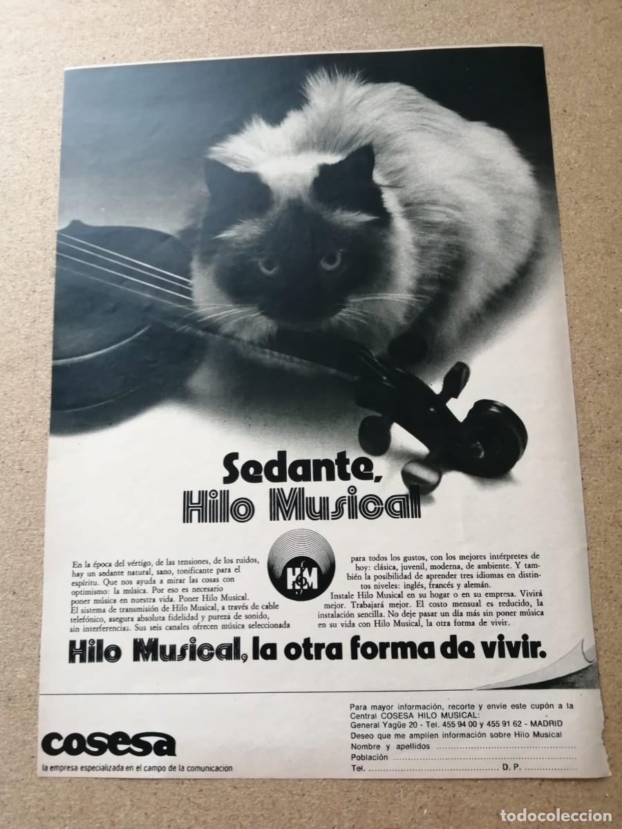 Otros Art&iacute;culos de Coleccionismo en Papel: ANUNCIO. HILO MUSICAL, LA OTRA FORMA DE VIVIR