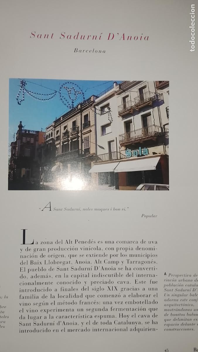 Otros Art&iacute;culos de Coleccionismo en Papel: INFORMACION GRAFICA 2 HOJAS - HISTORIA Y FOTOS A COLOR DE - BARCELONA - SANT SADURNI D&acute;ANOIA