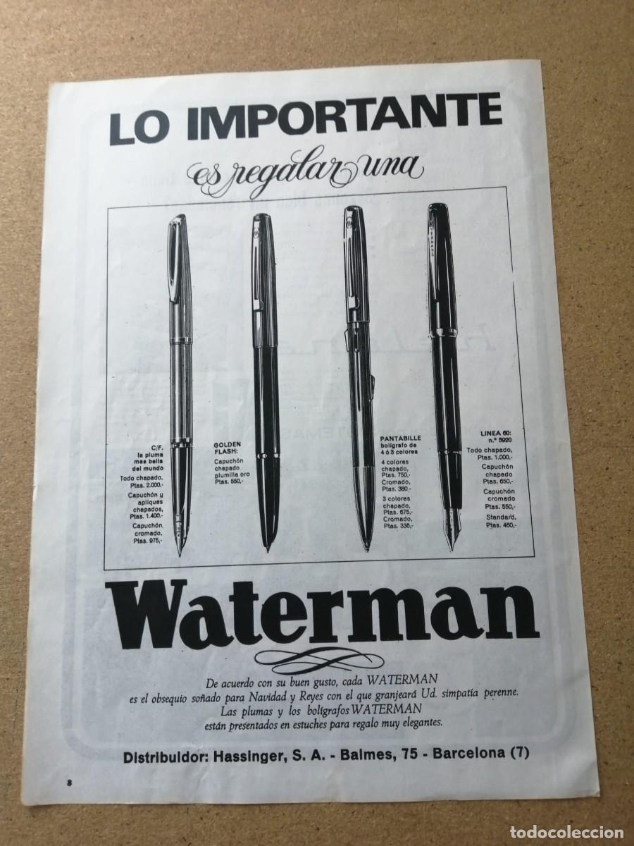 Otros Art&iacute;culos de Coleccionismo en Papel: ANUNCIO. PLUMAS Y BOLIGRAFOS WATERMAN