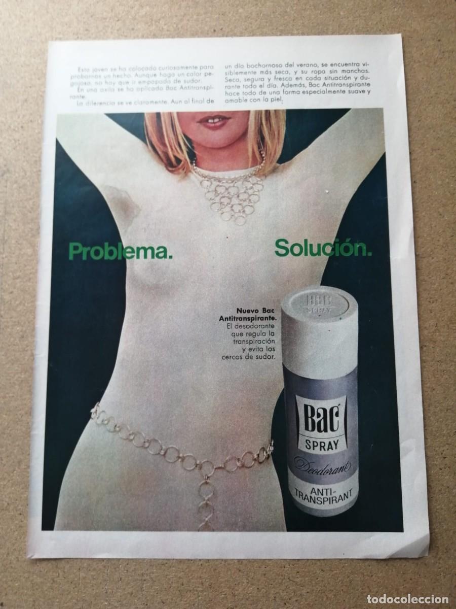 Otros Art&iacute;culos de Coleccionismo en Papel: ANUNCIO. ANTITRANSPIRANTE BAC SPRAY