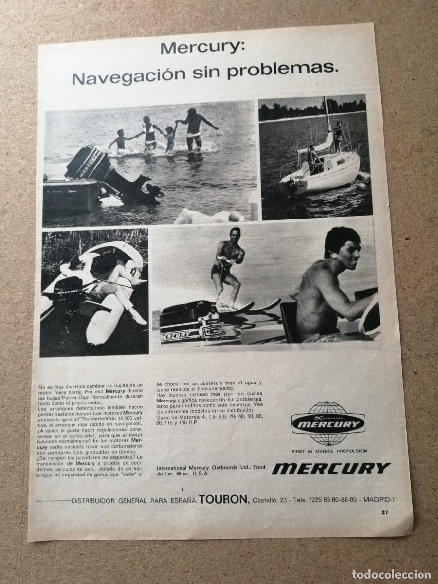 Otros Art&iacute;culos de Coleccionismo en Papel: ANUNCIO. MERCURY, NAVEGACION SIN PROBLEMAS