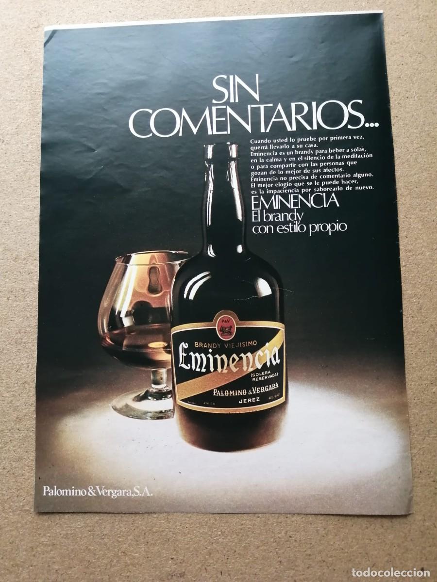 Otros Art&iacute;culos de Coleccionismo en Papel: ANUNCIO. BRANDY EMINENCIA
