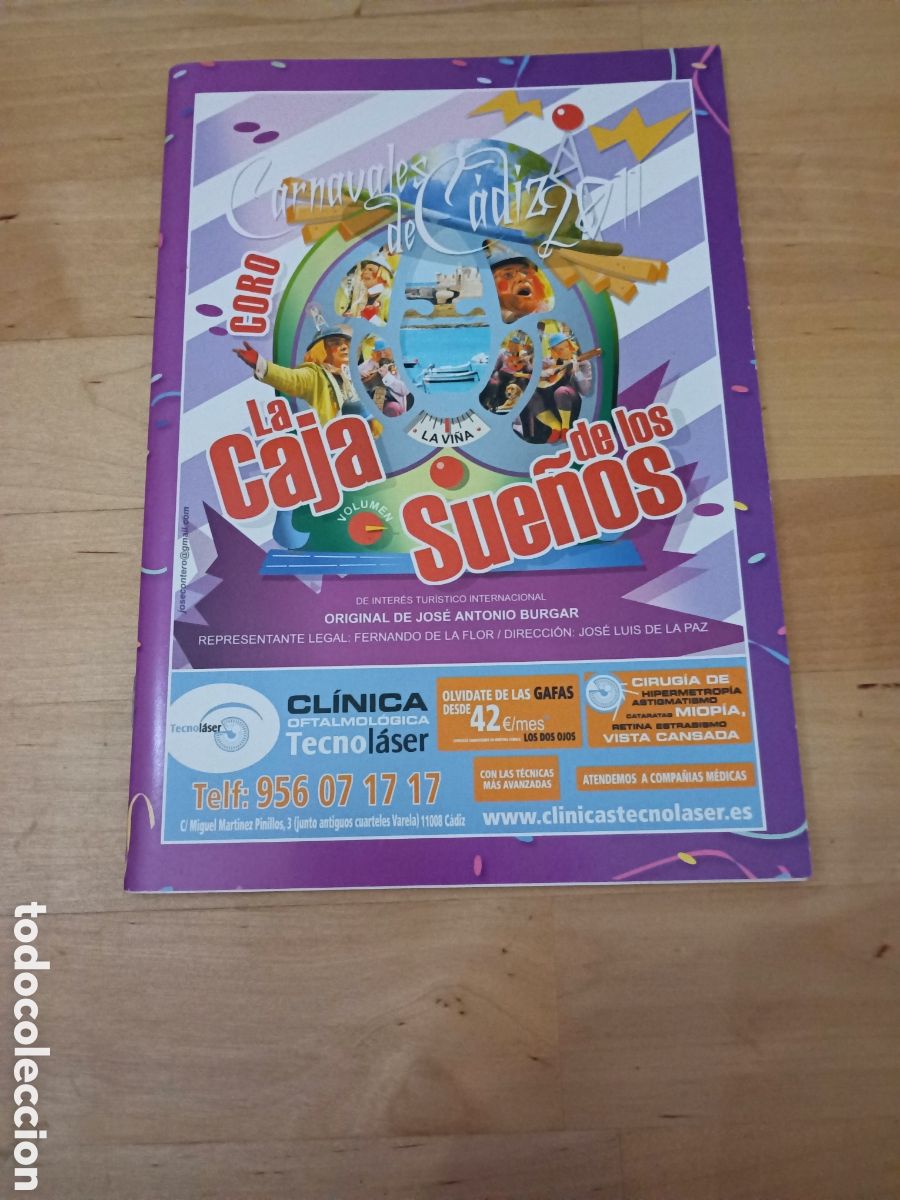 Otros Art&iacute;culos de Coleccionismo en Papel: LA CAJA DE LOS SUE&Ntilde;OS LIBRETO CORO - A&Ntilde;O 2011 - CARNAVAL DE C&Aacute;DIZ