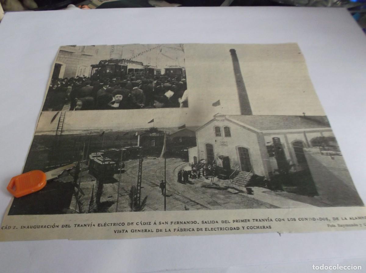 Otros Art&iacute;culos de Coleccionismo en Papel: RECORTE A&Ntilde;O 1906(C&Aacute;DIZ)INAGURACI&Oacute;N DEL TRANV&Iacute;A EL&Eacute;CTRICO D C&Aacute;DIZ &Aacute; SAN FERNANDO,SALIDA 1&ordm; TRANV&Iacute;A