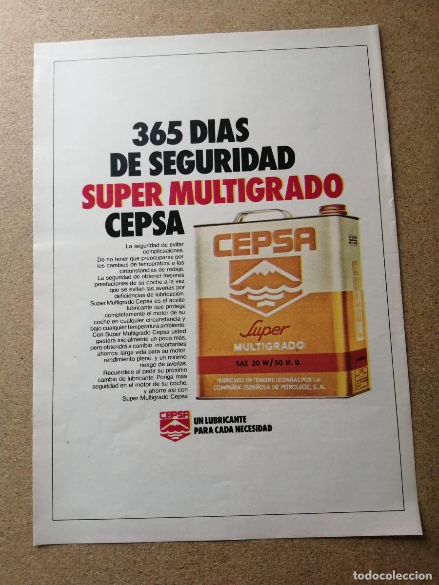 Otros Art&iacute;culos de Coleccionismo en Papel: ANUNCIO. SUPER MULTIGRADO CEPSA, LUBRICANTES