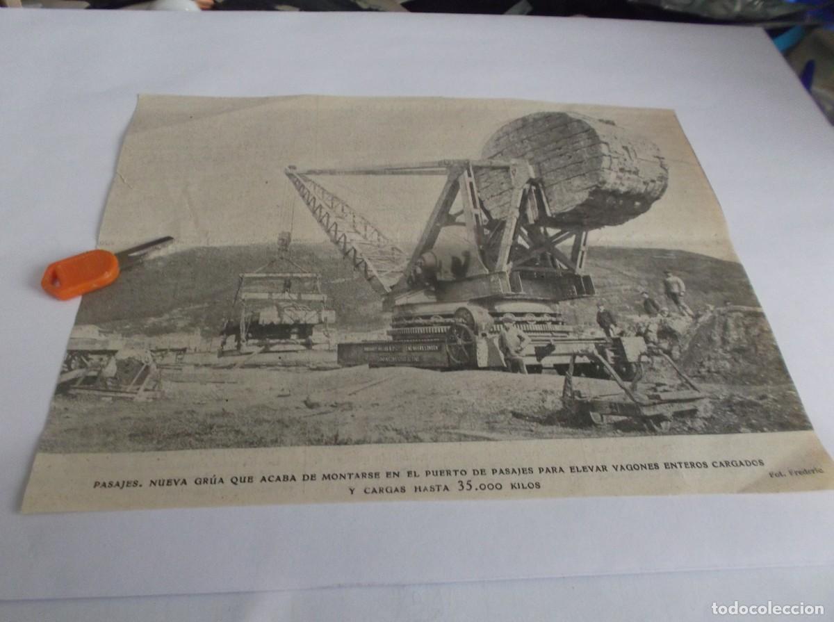 Otros Art&iacute;culos de Coleccionismo en Papel: RECORTE A&Ntilde;O 1905-PASAJES(GUIP&Uacute;ZCOA)NUEVA GR&Uacute;A EN EL PUERTO PARA ELEVAR VAGONES ENTEROS CARGADOS