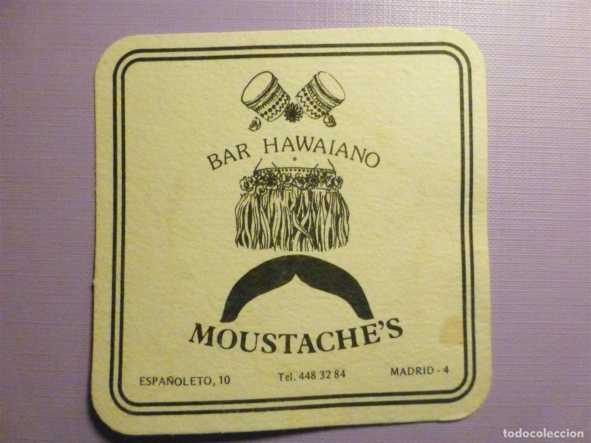 Otros Art&iacute;culos de Coleccionismo en Papel: Posavasos Bar - Hawaian - HAWAIANO - Moustaches - C/ Espa&ntilde;oleto, 10 - Madrid