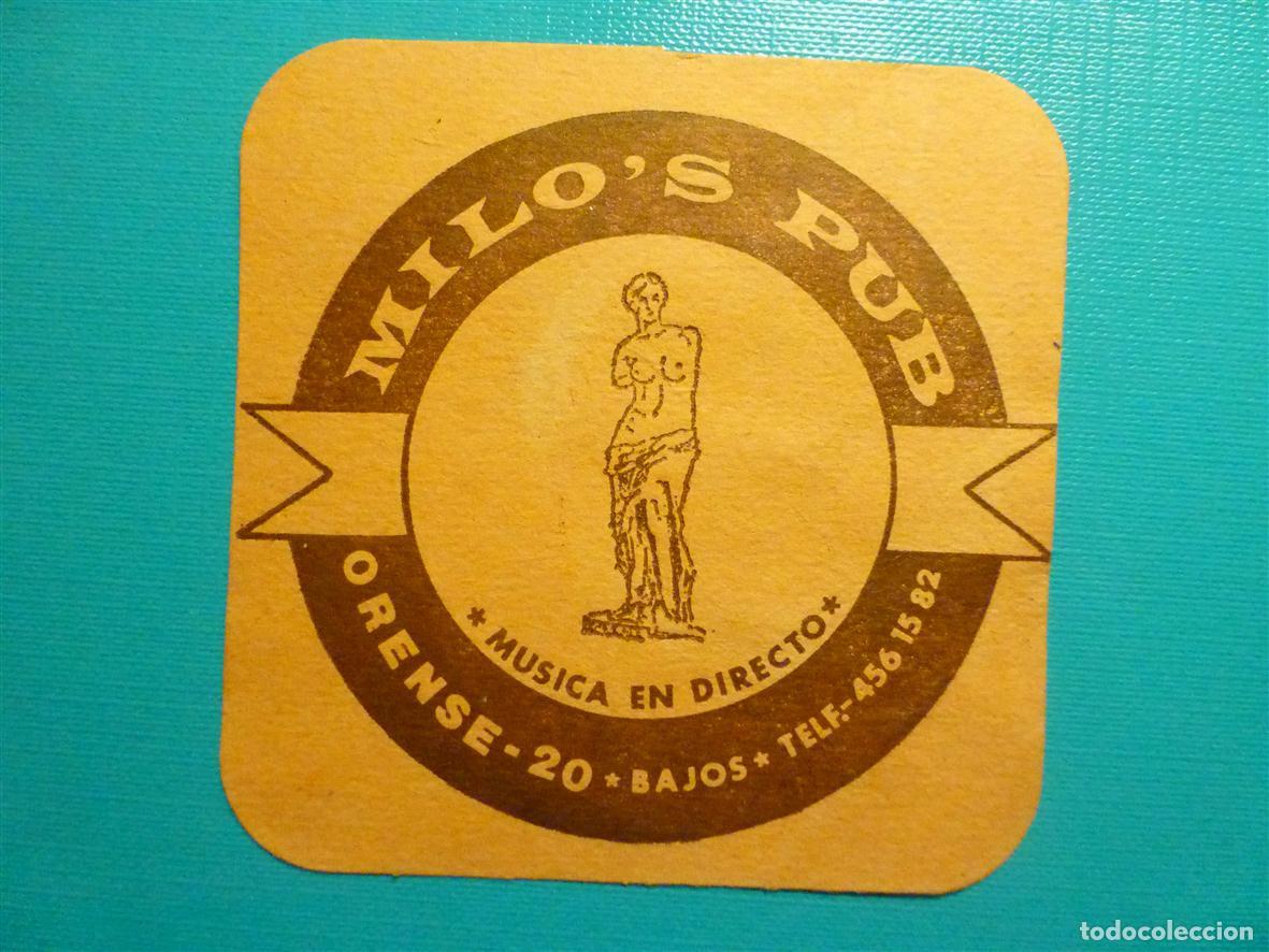 Otros Art&iacute;culos de Coleccionismo en Papel: Posavasos Pub - Disco-Bar - Discoteca - Milo&acute;s - C/ Orense, 20 - Bajos Zona Azca - Madrid