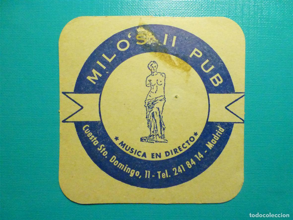 Otros Art&iacute;culos de Coleccionismo en Papel: Posavasos Pub - Disco-Bar - Discoteca - Milo&acute;s - C/ Orense, 20 - Bajos Zona Azca - Madrid