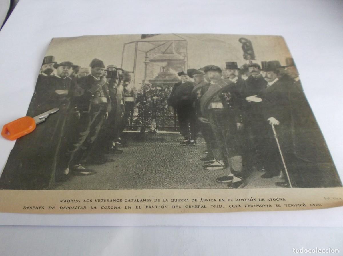 Otros Art&iacute;culos de Coleccionismo en Papel: RECORTE A&Ntilde;O 1905(MADRID)VETERANOS CATALANES GUERRA D &Aacute;FICA EN PANTEON DE ATOCHA AL GENERAL PRIM