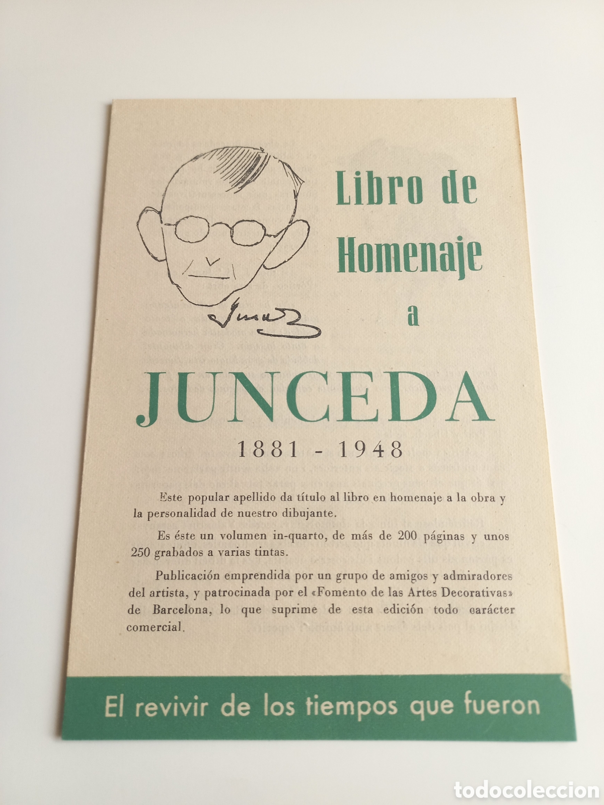 Otros Art&iacute;culos de Coleccionismo en Papel: Publicidad Diptico libro de homenaje a Junceda. Bibliofilia.