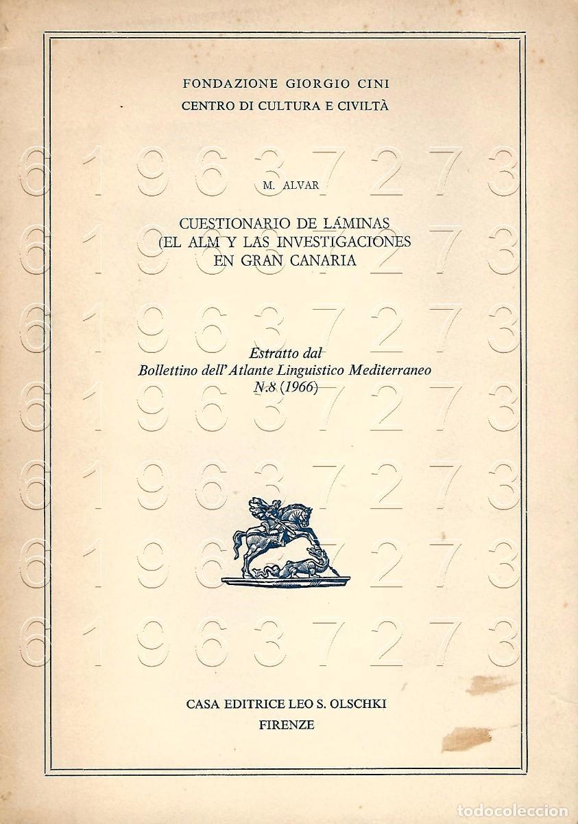 Otros Art&iacute;culos de Coleccionismo en Papel: GRAN CANARIA CUESTIONARIO DE LAMINAS EL ALM Y LAS INVESTIGACIONES EN MANUEL ALVAR OPUSCULO CM6