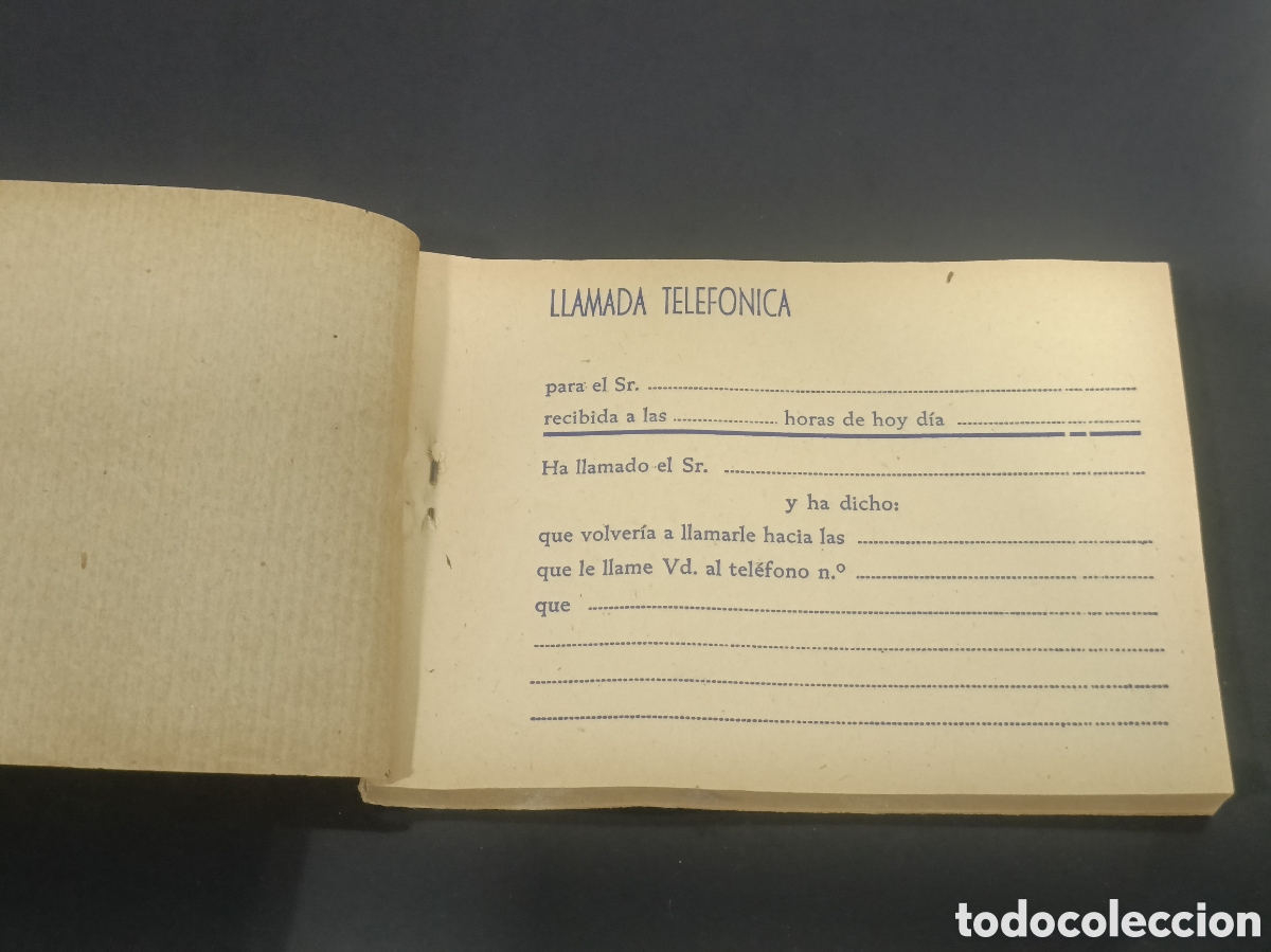 Otros Art&iacute;culos de Coleccionismo en Papel: Vintage talonario Llamada telef&oacute;nica completo