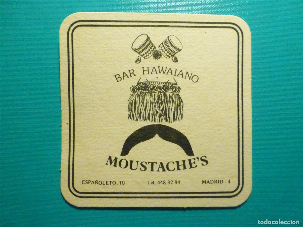 Otros Art&iacute;culos de Coleccionismo en Papel: Posavasos Bar - Hawaian - HAWAIANO - Moustaches - C/ Espa&ntilde;oleto, 10 - Madrid