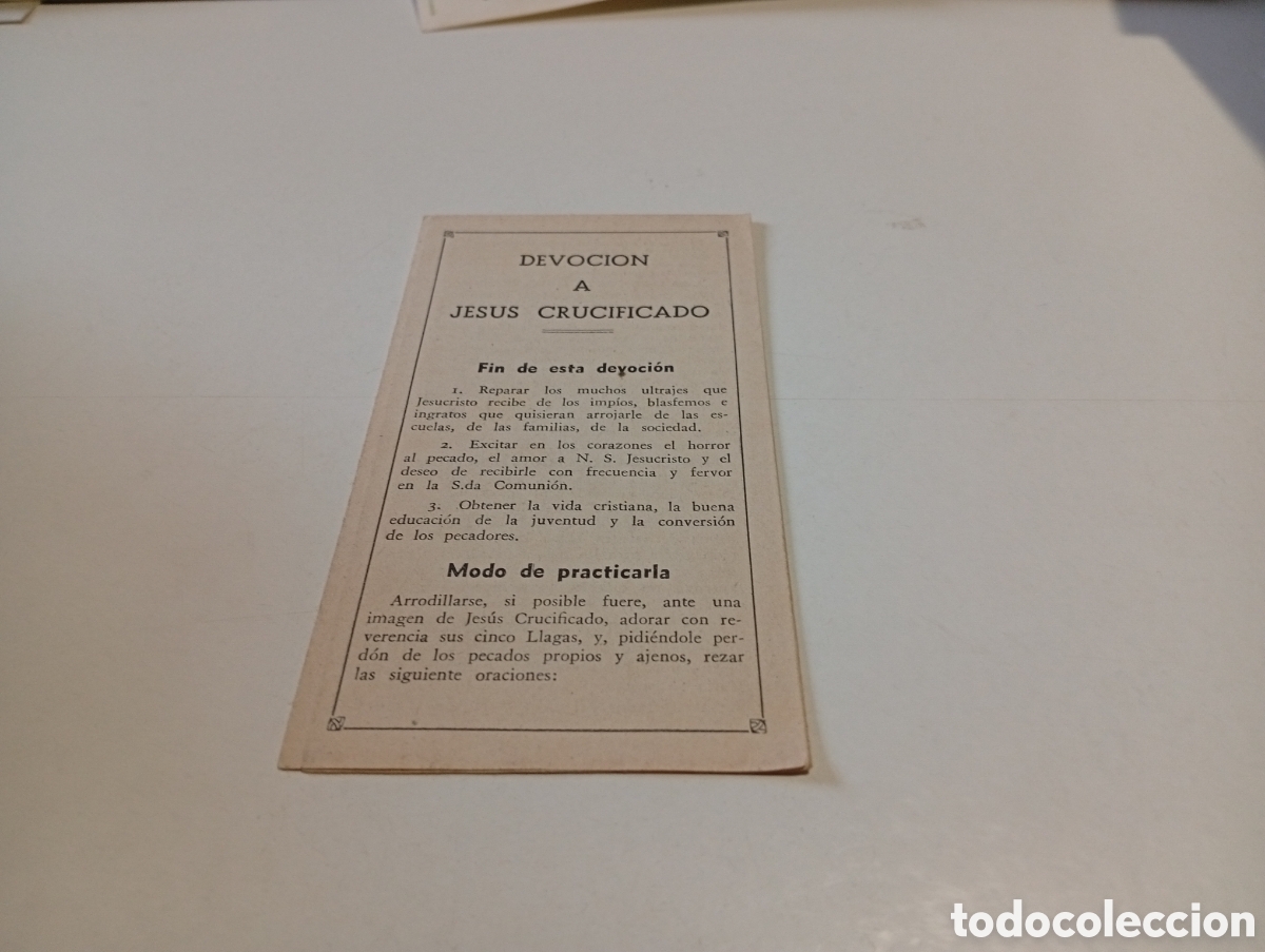 Otros Art&iacute;culos de Coleccionismo en Papel: Estampa religiosa devoci&oacute;n a jes&uacute;s crucificado