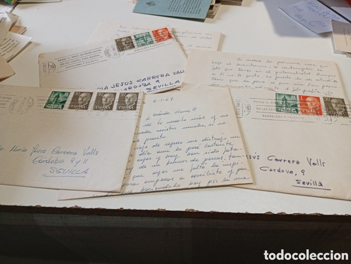 Otros Art&iacute;culos de Coleccionismo en Papel: Sobres de Valencia dirigidas a Mar&iacute;a Jes&uacute;s carrera Valls 1967