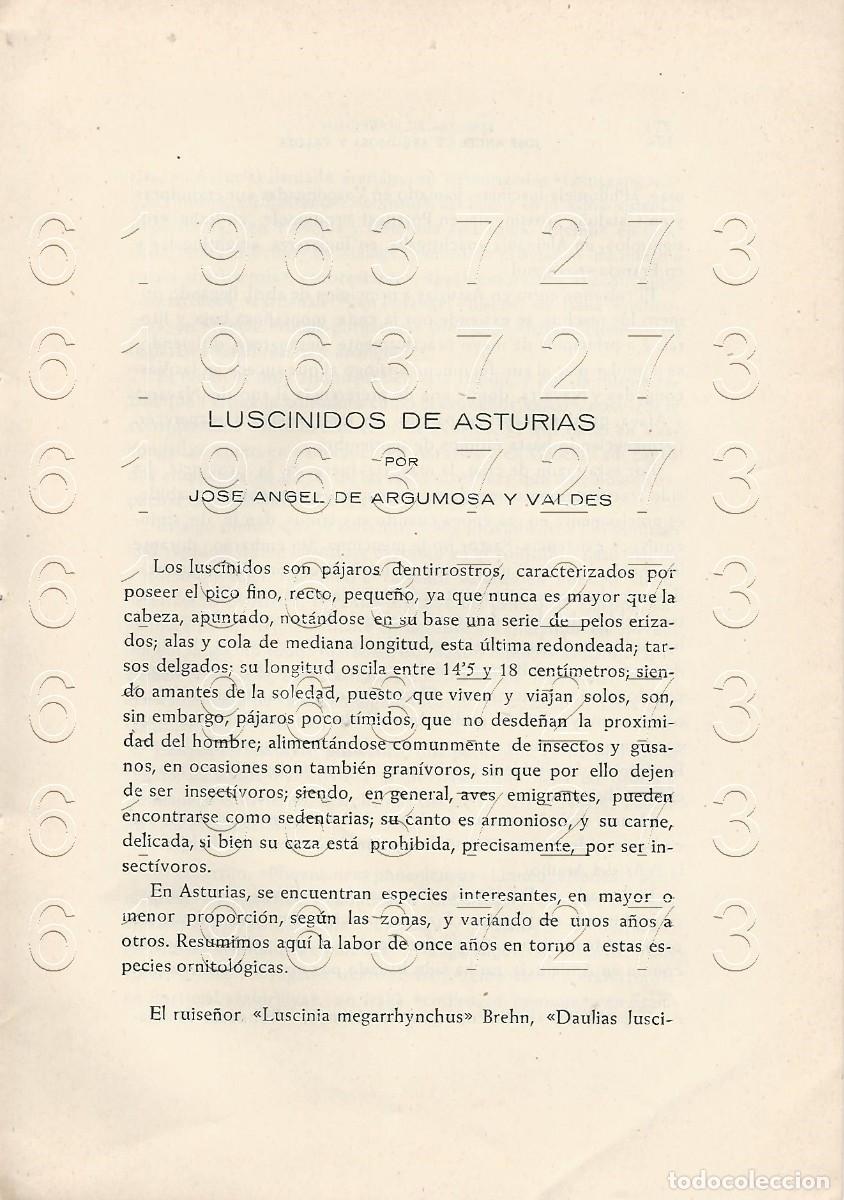 Otros Art&iacute;culos de Coleccionismo en Papel: LUSCINIDOS DE ASTURIAS JOSE ANGEL DE ARGUMOSA 6PGS SUELTAS U91