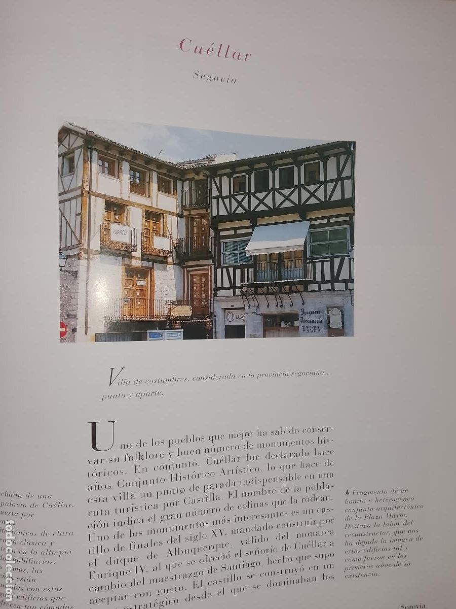 Otros Art&iacute;culos de Coleccionismo en Papel: INFORMACION GRAFICA 2 HOJAS - HISTORIA Y FOTOS A COLOR DE - SEGOVIA - CUELLAR