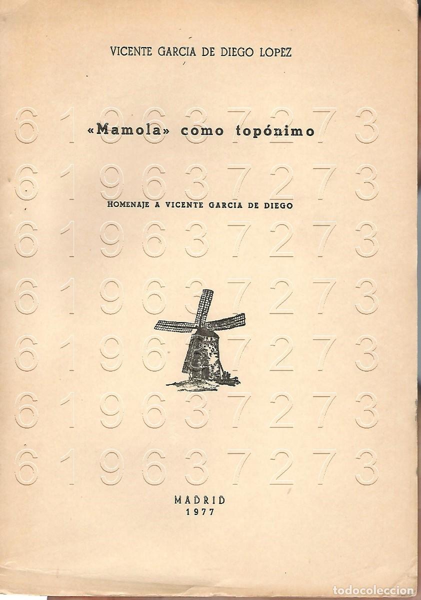 Altri oggetti di carta: MAMOLA COMO TOPONIMO VICENTE GARCIA DE DIEGO OPUSCULO U91