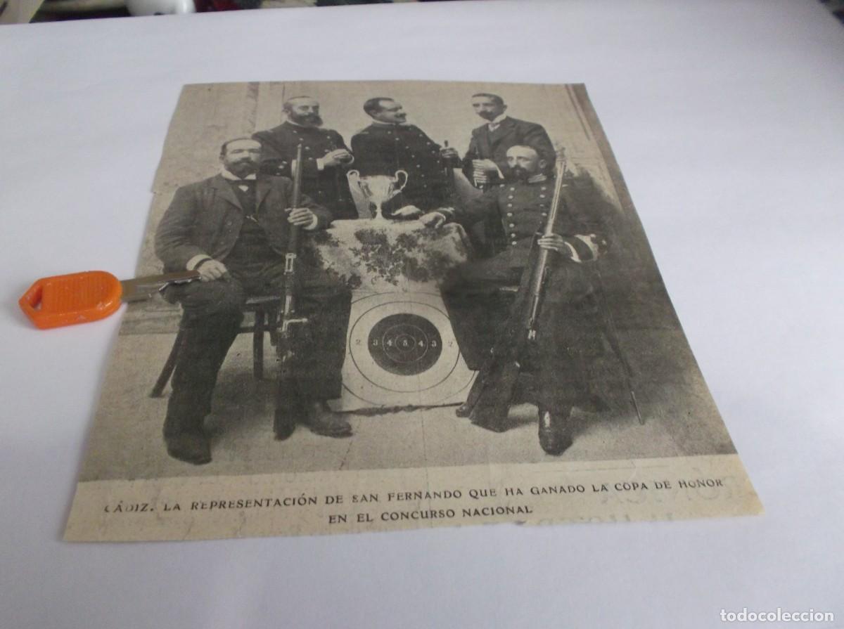 Otros Art&iacute;culos de Coleccionismo en Papel: RECORTE A&Ntilde;O 1905(C&Aacute;DIZ)REPRESENTACI&Oacute;N DE SAN FERNANDO HA GANADO COPA DE HONOR CONCURSO DE TIRO