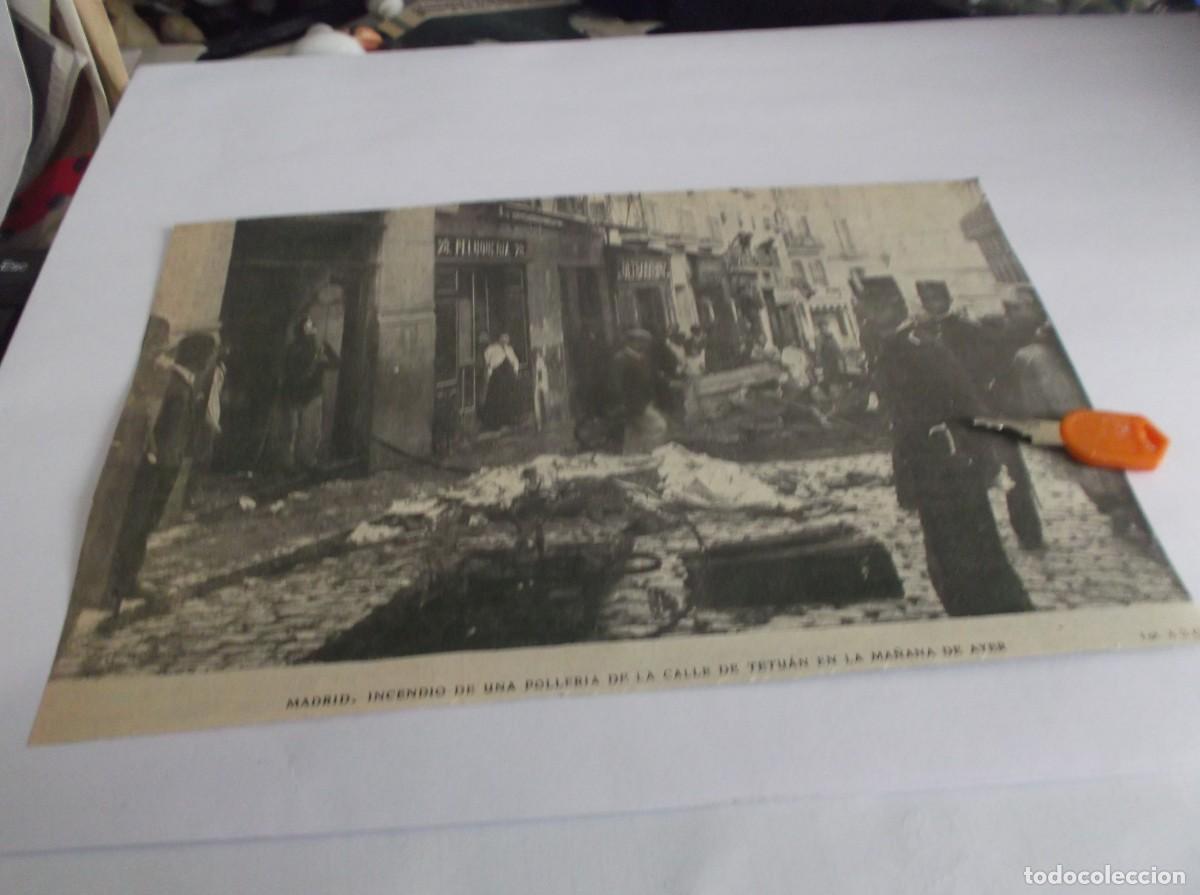 Otros Art&iacute;culos de Coleccionismo en Papel: RECORTE A&Ntilde;O 1905(MADRID)INCEDIO DE UNA POLLER&Iacute;A EN C/DE TETU&Aacute;N,BOMBEROS Y POLICIAS